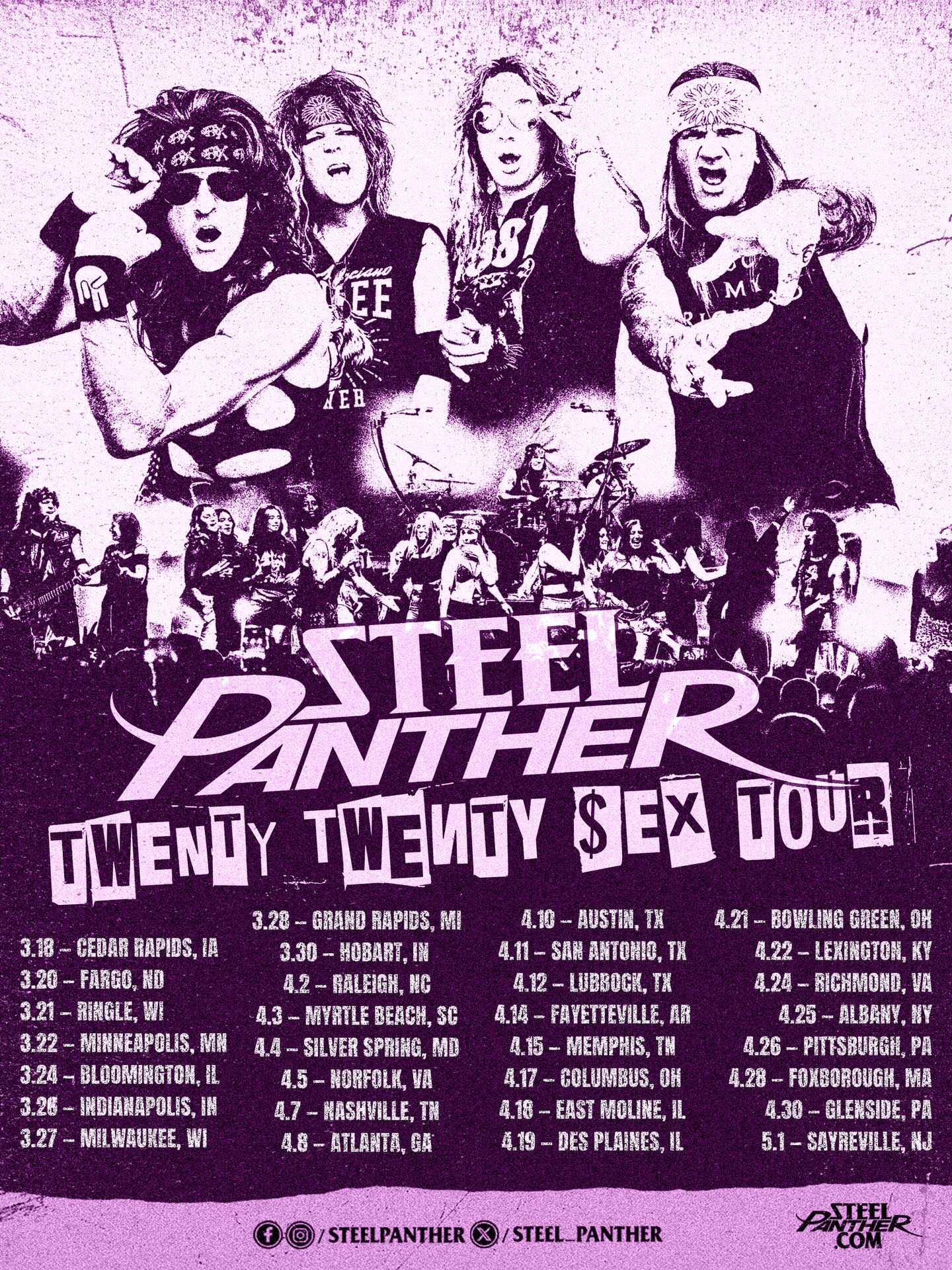 Steel Panther Twenty Twenty Sex Tour Poster 2026
